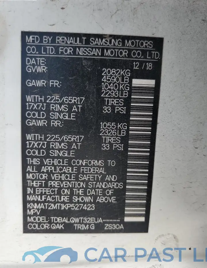 KNMAT2MT1KP527423# 13