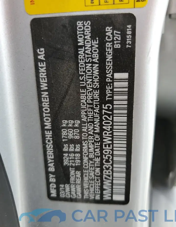 WMWZB3C59EWR40275# 12