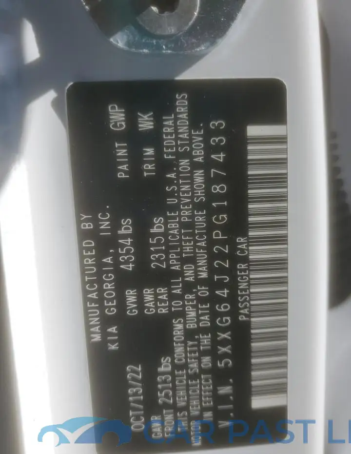 5XXG64J22PG187433# 13