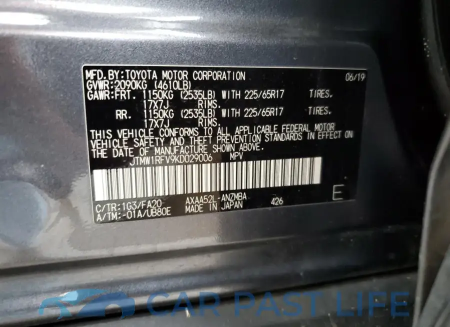 JTMW1RFV9KD029006# 12