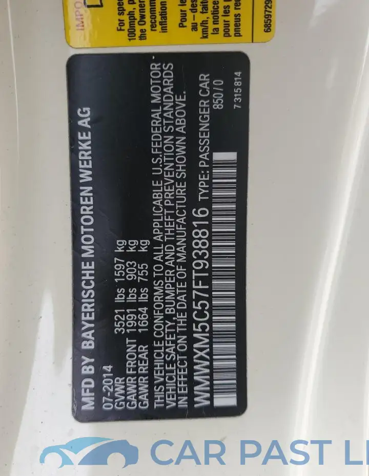 WMWXM5C57FT938816# 12