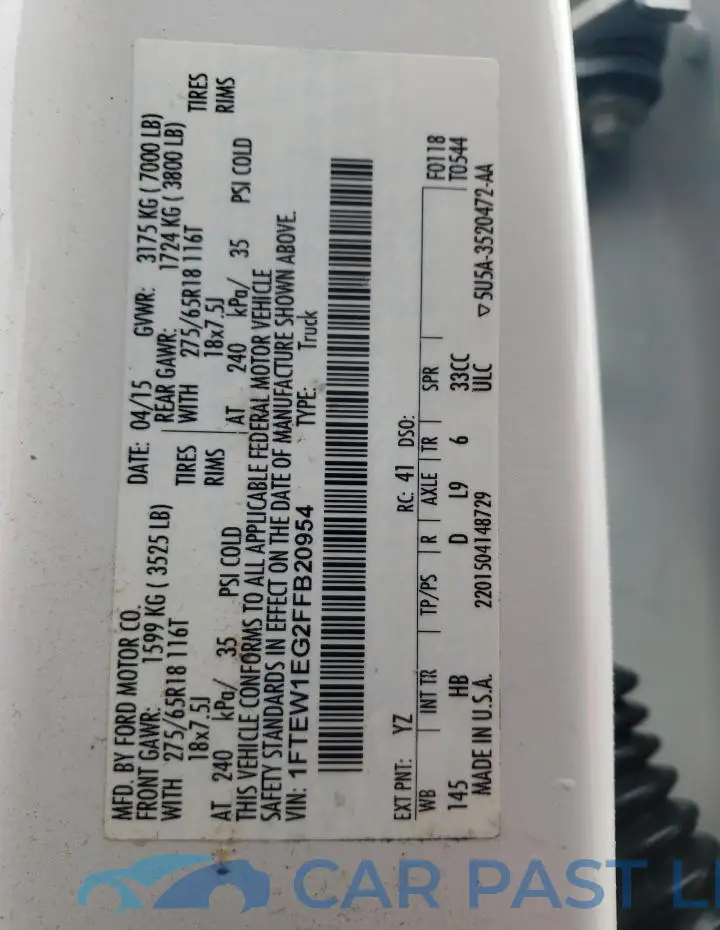 1FTEW1EG2FFB20954# 12