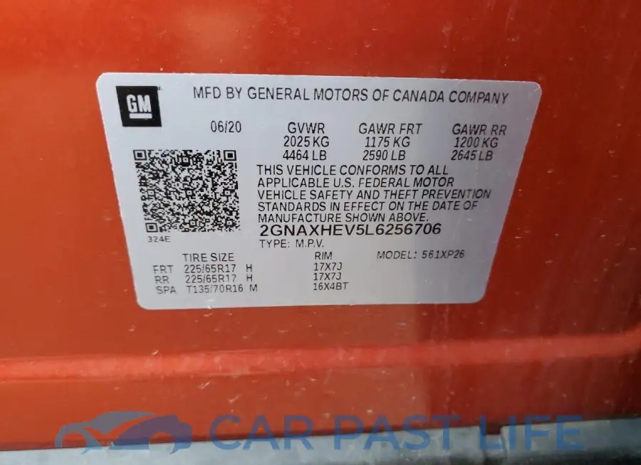 2GNAXHEV5L6256706# 14
