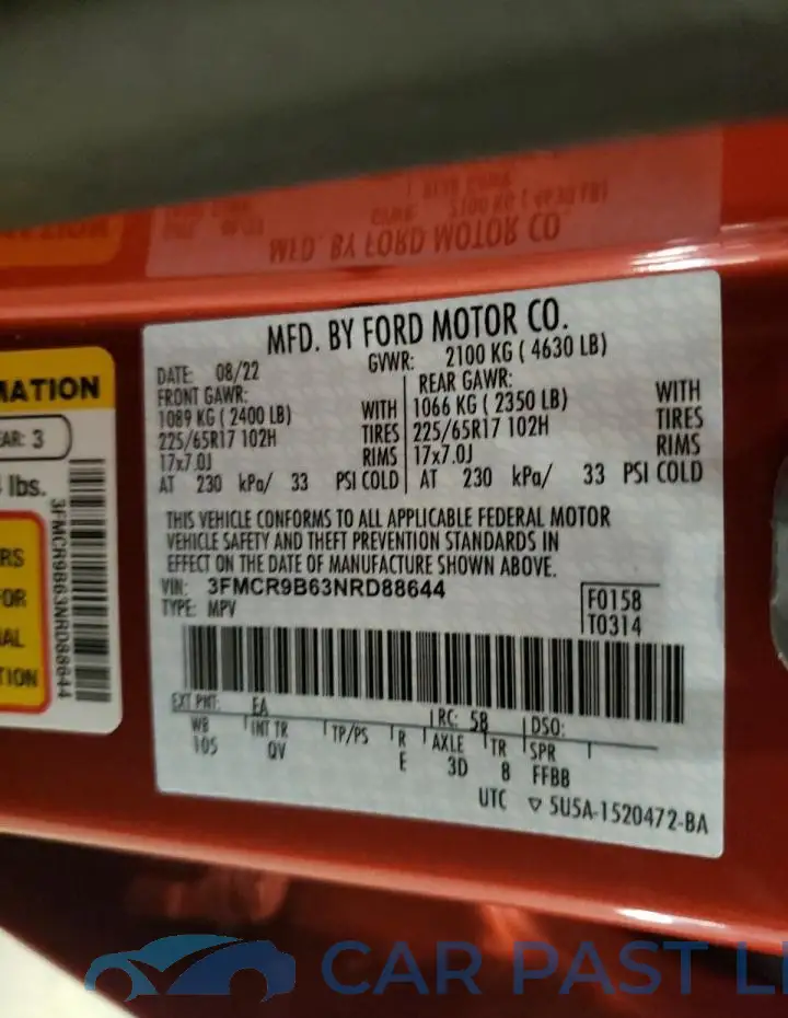 3FMCR9B63NRD88644# 13