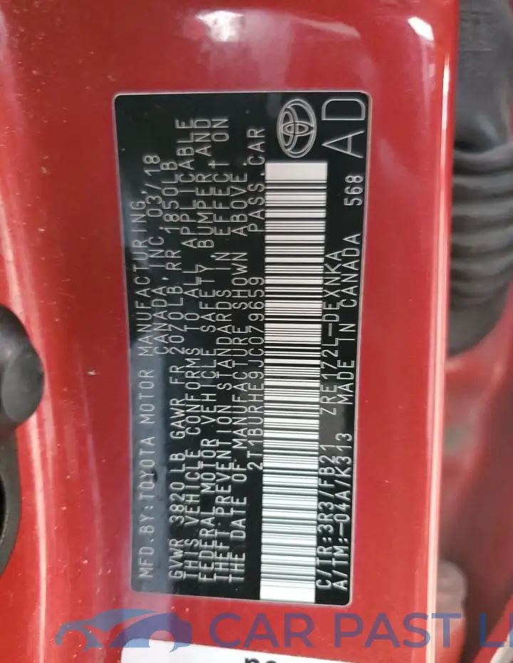 2T1BURHE9JC079659# 12