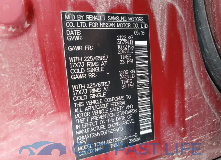 KNMAT2MV6GP699469# 13