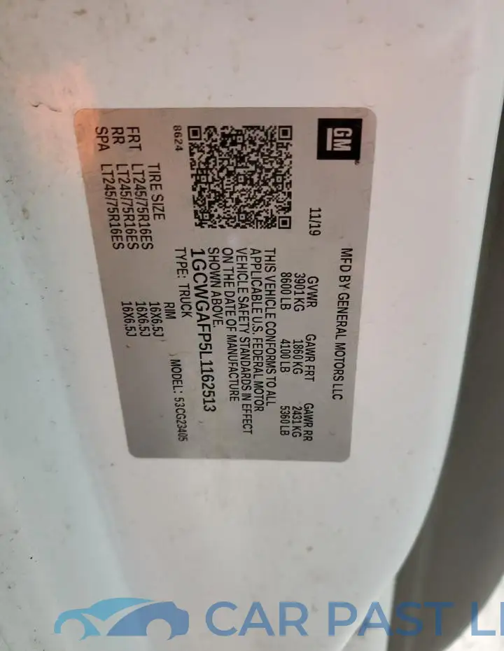 1GCWGAFP5L1162513# 13