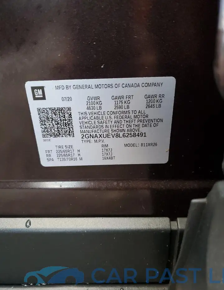 2GNAXUEV8L6258491# 13