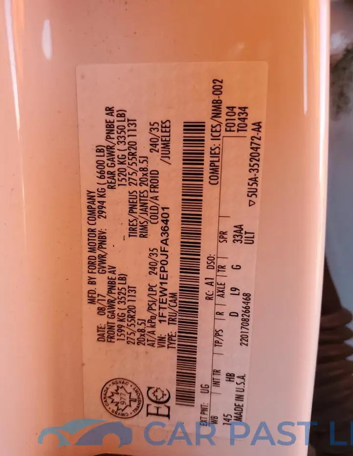 1FTEW1EP0JFA36401# 13