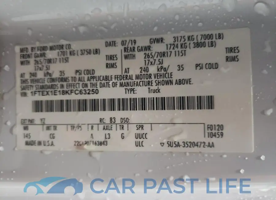 1FTEX1E18KFC63250# 12