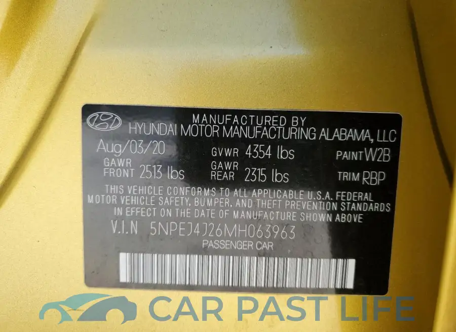 5NPEJ4J26MH063963# 12