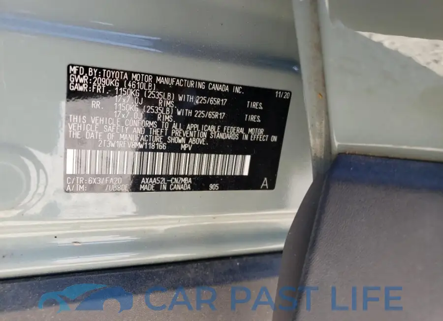 2T3W1RFV8MW118166# 13