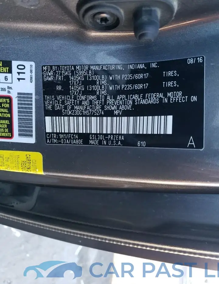 5TDKZ3DC1HS775274# 14