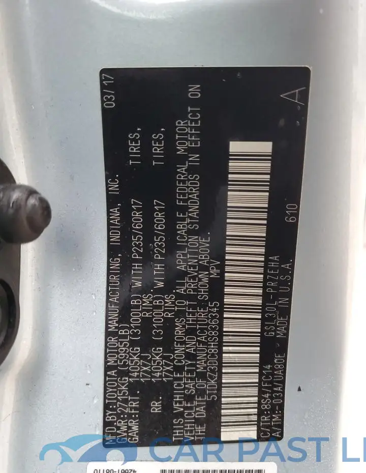 5TDKZ3DC8HS836345# 12