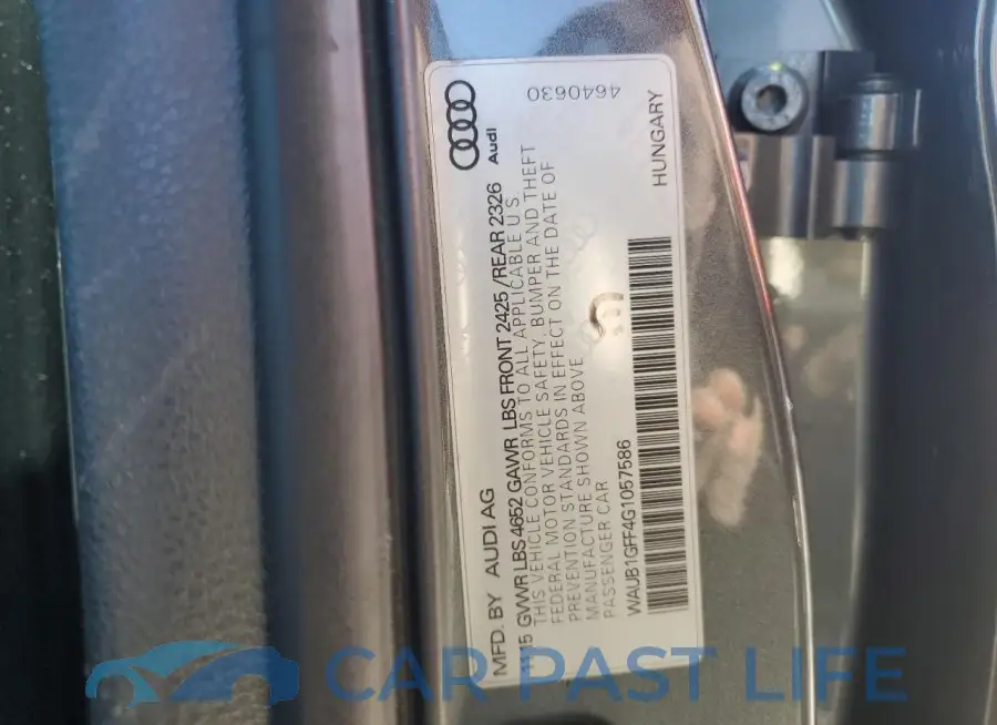 WAUB1GFF4G1057586# 13
