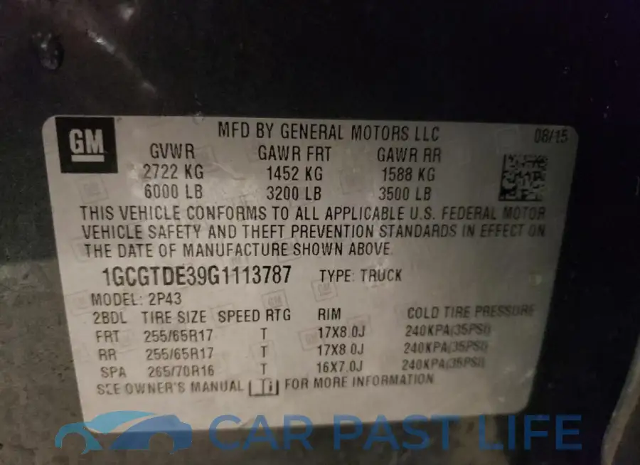 1GCGTDE39G1113787# 12