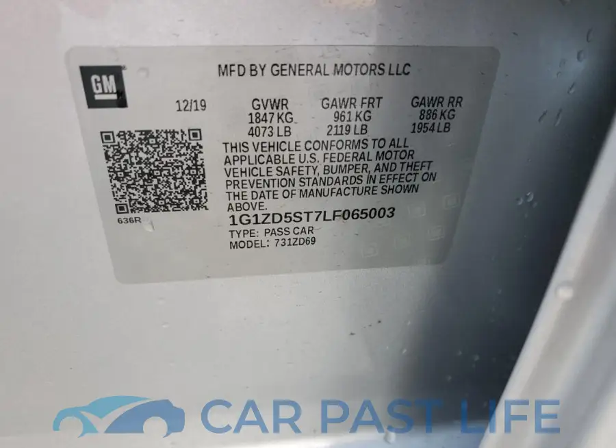 1G1ZD5ST7LF065003# 12