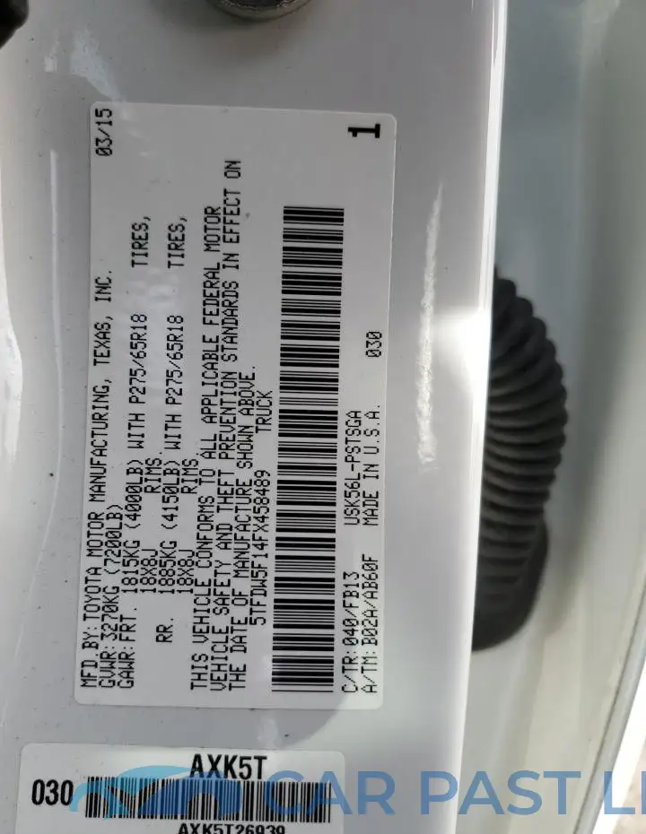5TFDW5F14FX458489# 12