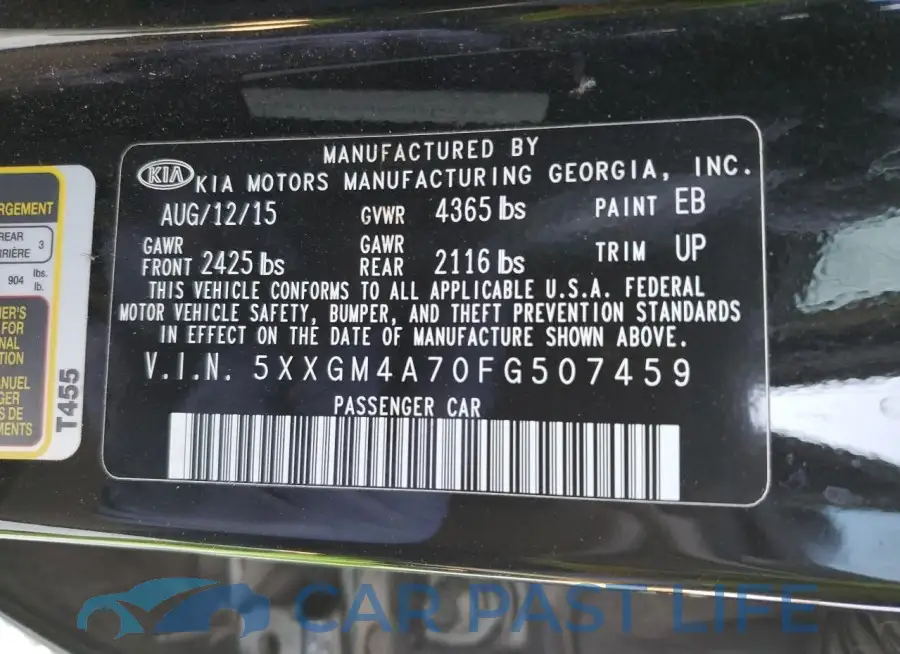 5XXGM4A70FG507459# 12