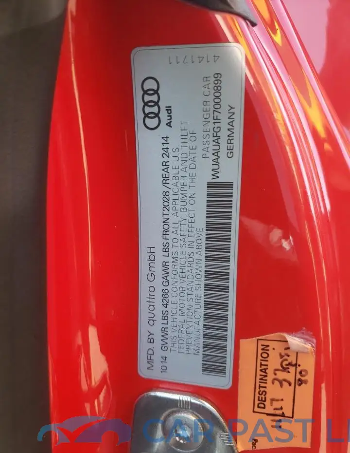 WUAAUAFG1F7000899# 13