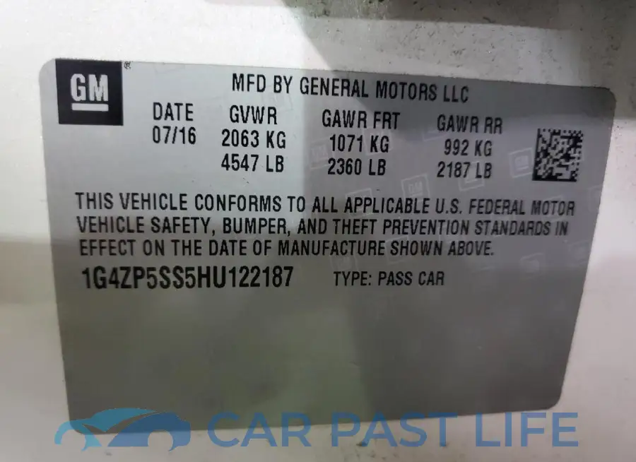 1G4ZP5SS5HU122187# 12