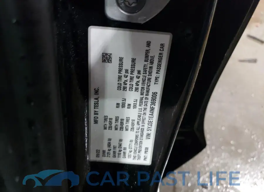 5YJ3E1EA4NF369006# 12
