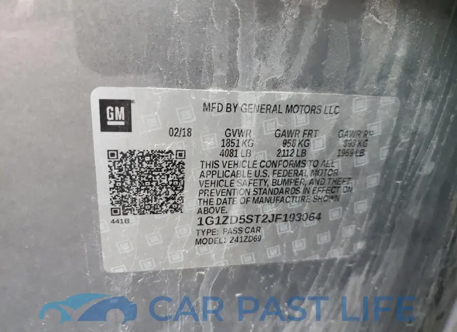 1G1ZD5ST2JF193064# 13