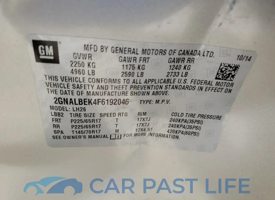 2GNALBEK4F6192046# 13