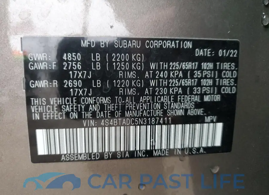 4S4BTADC5N3187411# 12
