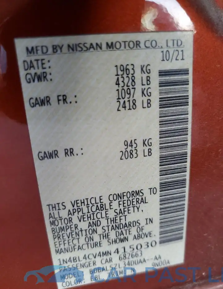 1N4BL4CV4MN415030# 12