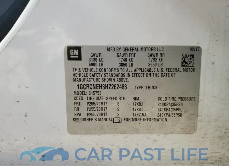 1GCRCNEH3HZ262483# 12