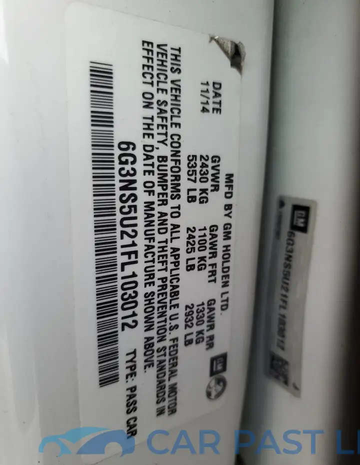6G3NS5U21FL103012# 13