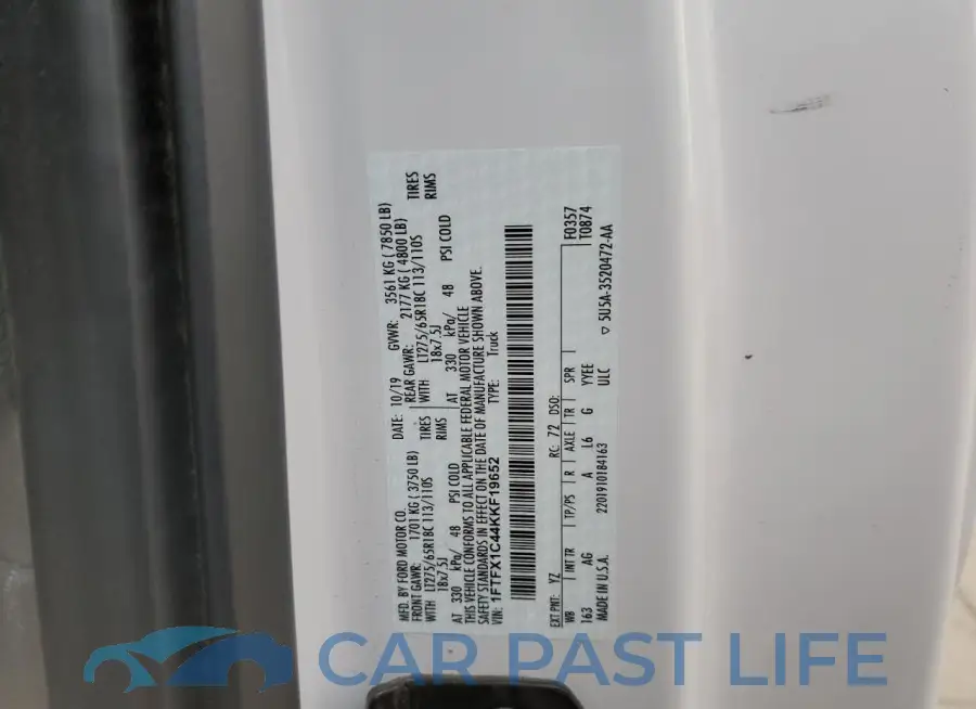 1FTFX1C44KKF19652# 12