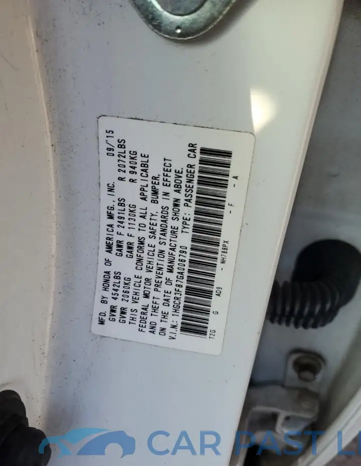 1HGCR3F87GA006790# 12