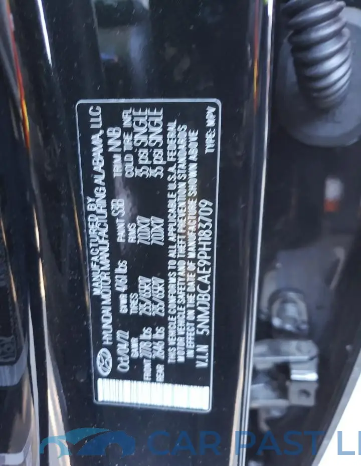 5NMJBCAE9PH183709# 12