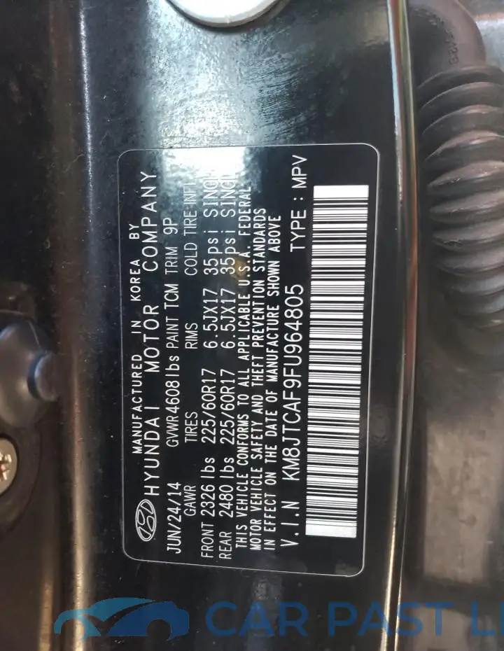 KM8JTCAF9FU964805# 13