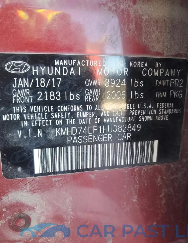 KMHD74LF1HU382849# 12