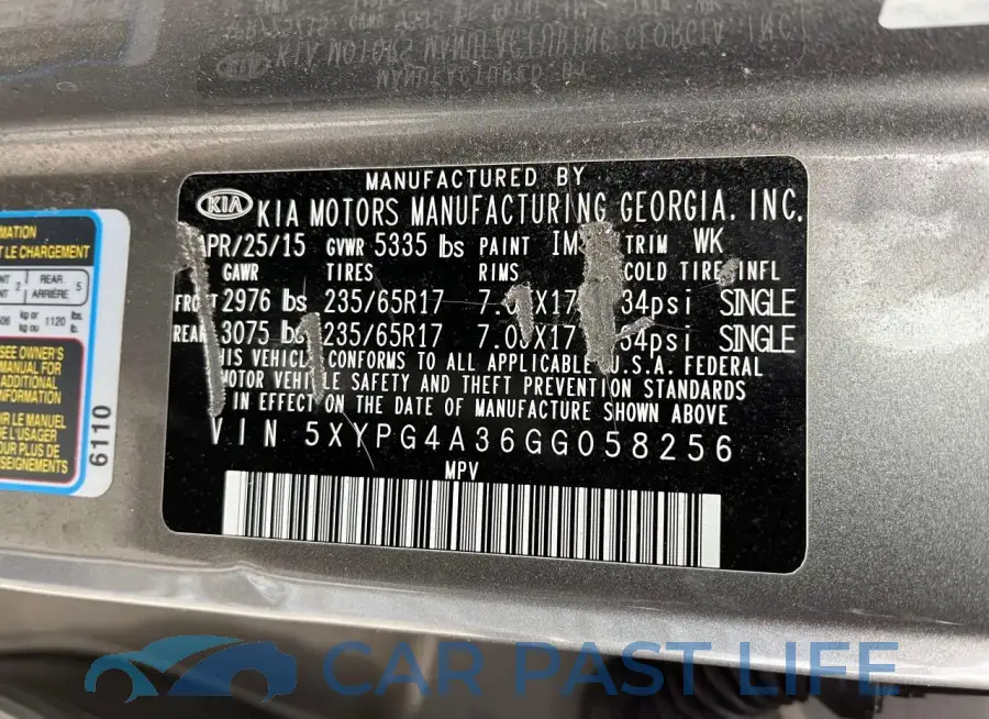 5XYPG4A36GG058256# 10