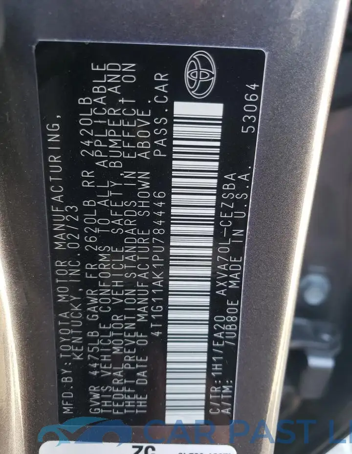 4T1G11AK1PU784446# 12