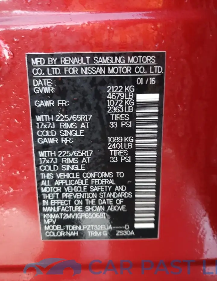 KNMAT2MV1GP650681# 12