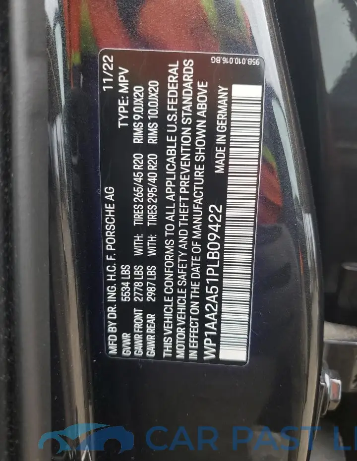 WP1AA2A51PLB09422# 13