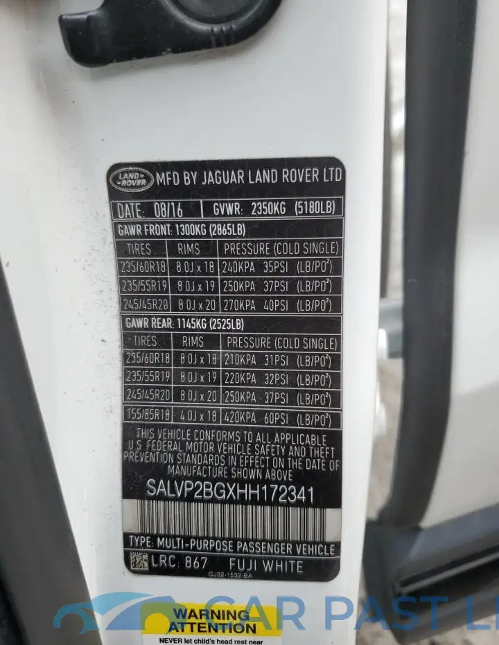 SALVP2BGXHH172341# 13