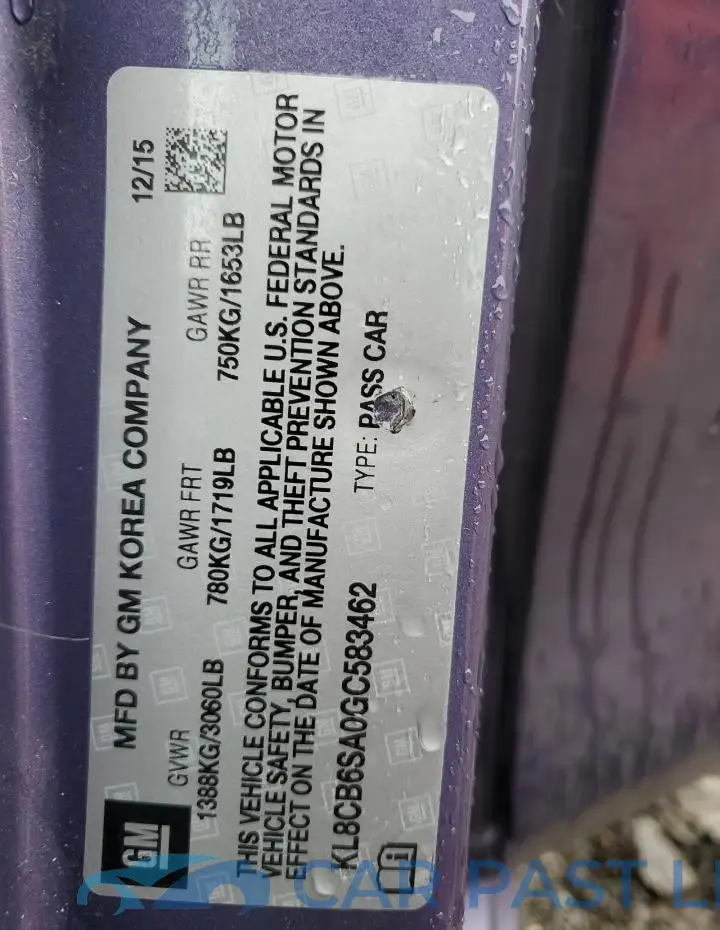 KL8CB6SA0GC583462# 12