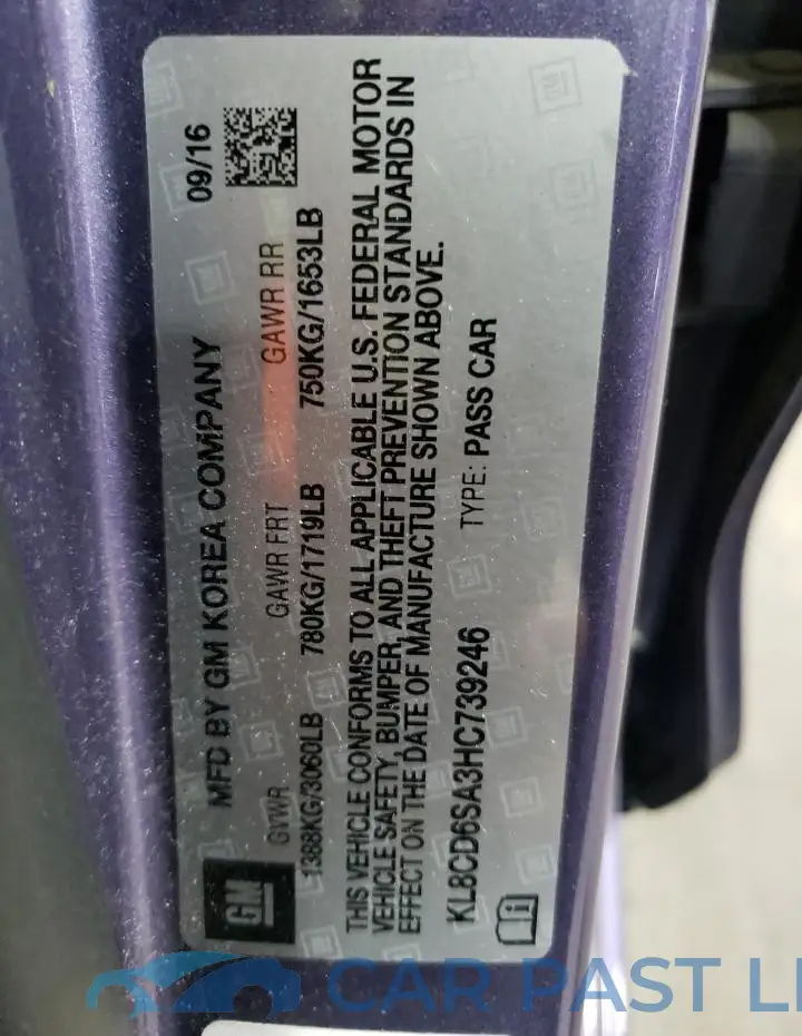 KL8CD6SA3HC739246# 12
