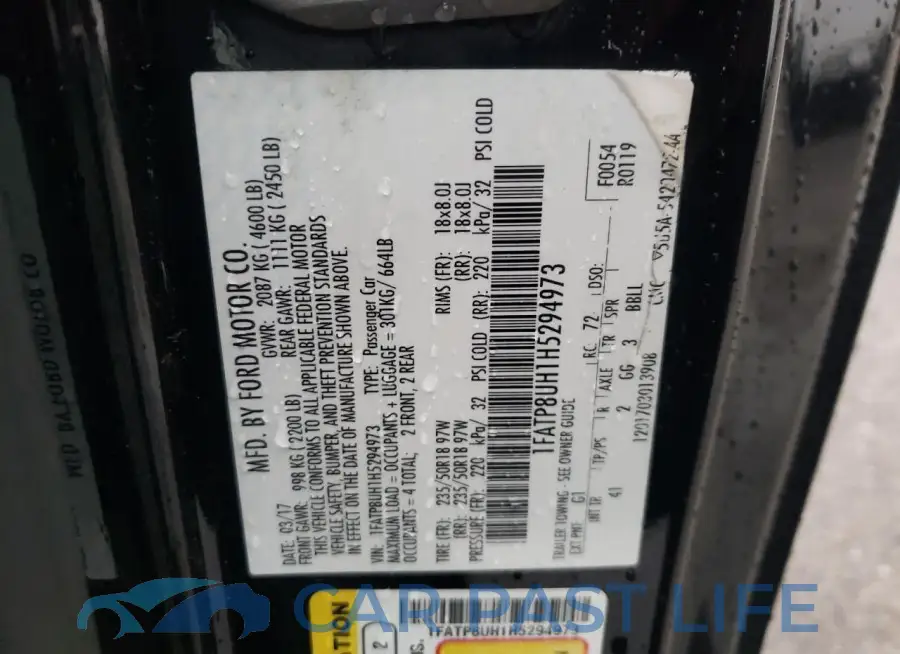 1FATP8UH1H5294973# 12