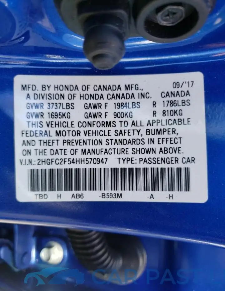 2HGFC2F54HH570947# 10