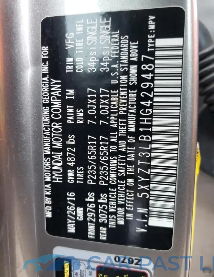 5XYZT3LB1HG429487# 13