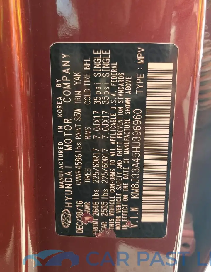 KM8J33A45HU396960# 13