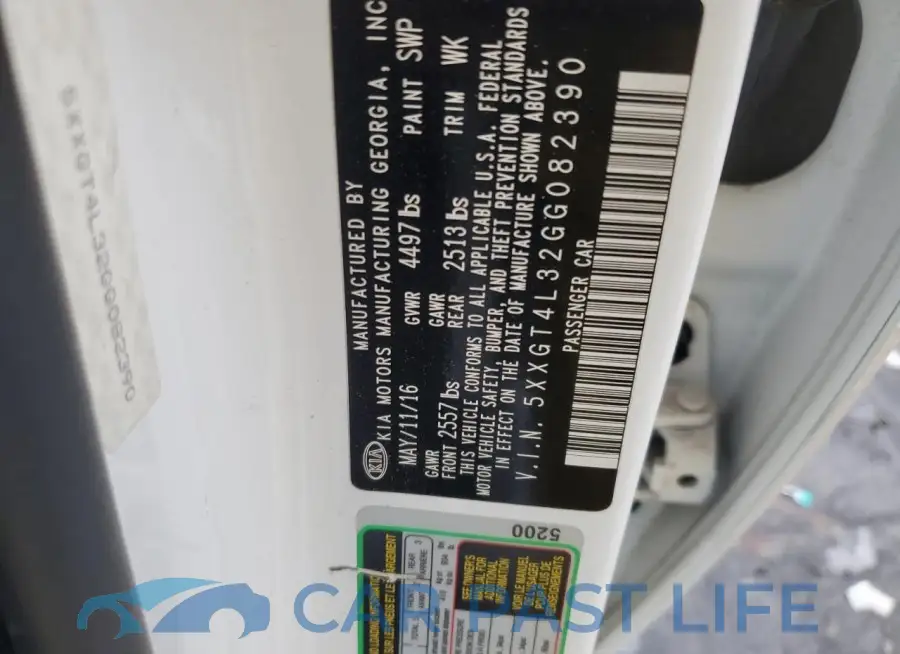 5XXGT4L32GG082390# 12