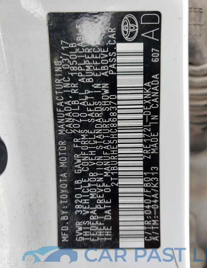 2T1BURHE5HC868370# 12